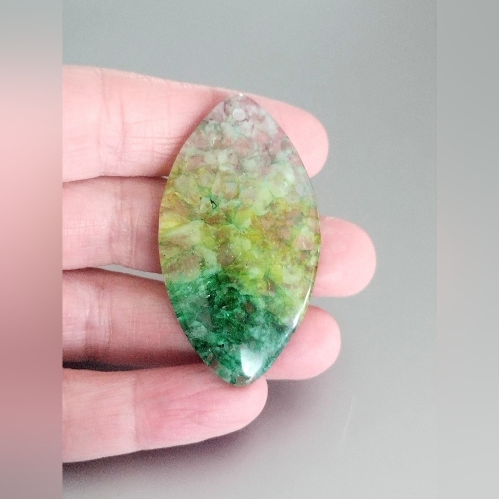 Green and Yellow Druzy Geode Agate